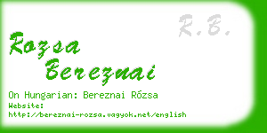 rozsa bereznai business card